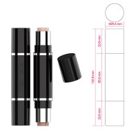 Empty custom logo round dual bottle double end plastic lipstick tube