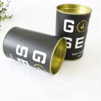 Promotional round craft paper preserves tube with tin lid